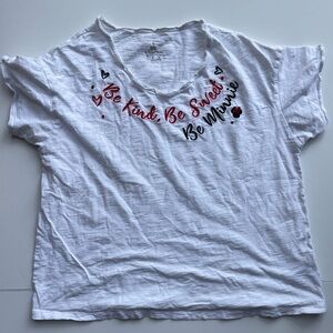 Disney Parks S Embroidered 100% Cotton White Top Size Minnie Mouse T-shirt